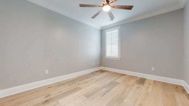 20 Daniels Dr, Franklin, TN 37064 - empty room featuring a ceiling fan, light wood-style flooring, ornamental molding, and baseboards