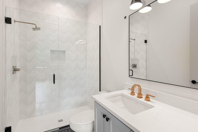 2915 Compton Rd, Nashville, TN 37215 - bathroom featuring vanity, toilet, and a shower stall