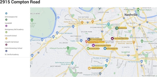 2915 Compton Rd, Nashville, TN 37215 - map of property / related area