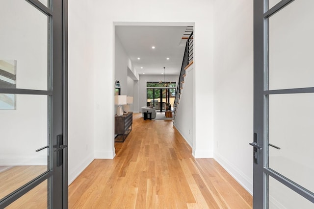 2915 Compton Rd, Nashville, TN 37215 - hallway with light wood-type flooring, recessed lighting, and baseboards