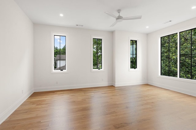 2915 Compton Rd, Nashville, TN 37215 - spare room with light wood-style flooring, baseboards, recessed lighting, and a ceiling fan