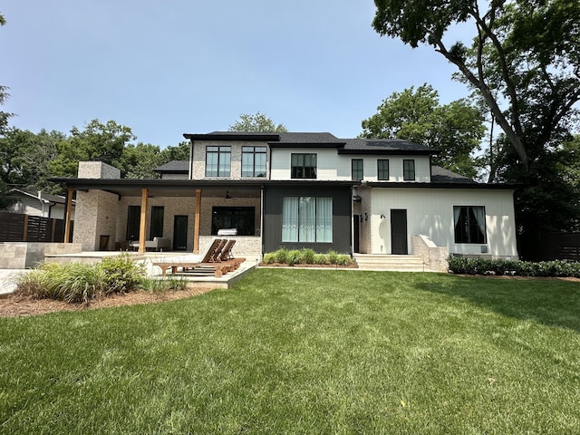 2915 Compton Rd, Nashville, TN 37215 - rear view of property with a yard and a chimney