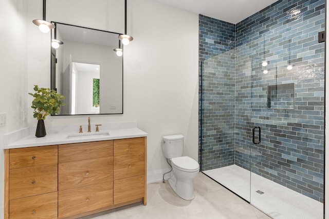 2915 Compton Rd, Nashville, TN 37215 - bathroom featuring vanity, toilet, a stall shower, and tile patterned floors