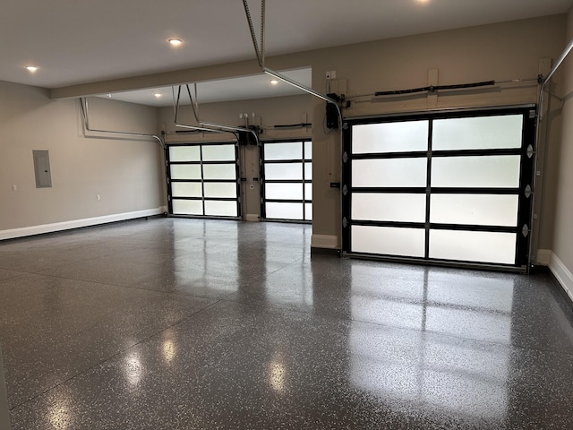 2915 Compton Rd, Nashville, TN 37215 - garage featuring baseboards, electric panel, and recessed lighting