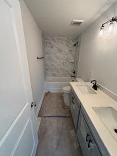 1040 Cherry Tree Dr, Mount Juliet, TN 37122 - bathroom with double vanity, shower / bath combination, and toilet