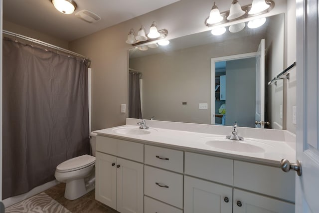 2001 Katach Ct, Spring Hill, TN 37174 - bathroom with double vanity, tile patterned flooring, and a shower with curtain