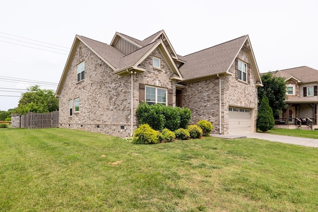 2001 Katach Ct, Spring Hill, TN 37174 - view of front of house featuring crawl space, concrete driveway, brick siding, an attached garage, and roof with shingles