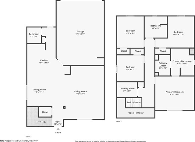 1013 Pepper Stone Dr, Lebanon, TN 37087 - view of home floor plan
