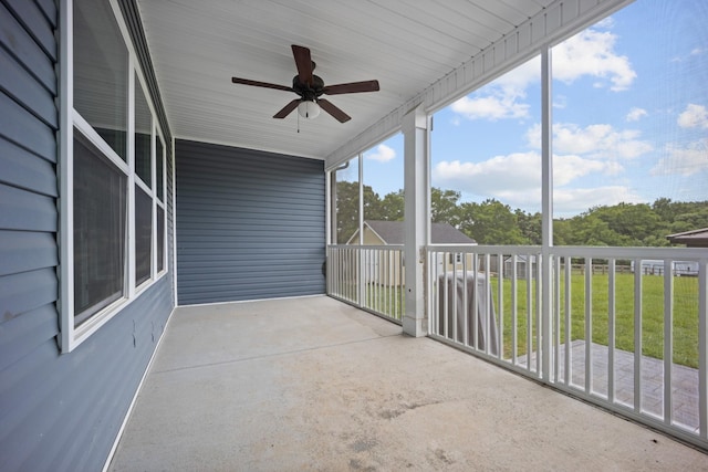 276 Indian Creek Rd, Cumberland Furnace, TN 37051 - unfurnished sunroom with ceiling fan