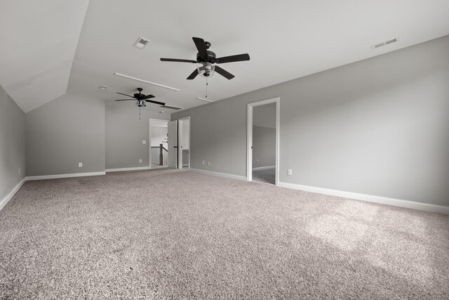 276 Indian Creek Rd, Cumberland Furnace, TN 37051 - empty room with a ceiling fan, carpet floors, baseboards, and lofted ceiling