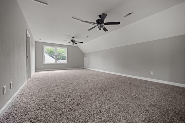 276 Indian Creek Rd, Cumberland Furnace, TN 37051 - bonus room featuring baseboards, carpet, ceiling fan, and lofted ceiling