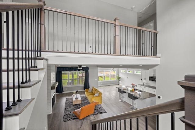 276 Indian Creek Rd, Cumberland Furnace, TN 37051 - living room with wood finished floors and a towering ceiling
