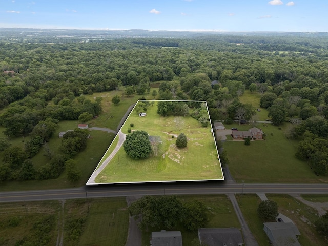2762 Hunters Point Pike, Lebanon, TN 37087 - aerial view of property and surrounding area featuring property boundaries highlighted and a forest