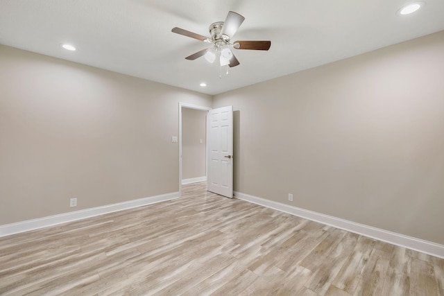 2762 Hunters Point Pike, Lebanon, TN 37087 - unfurnished room featuring light wood finished floors, ceiling fan, and recessed lighting