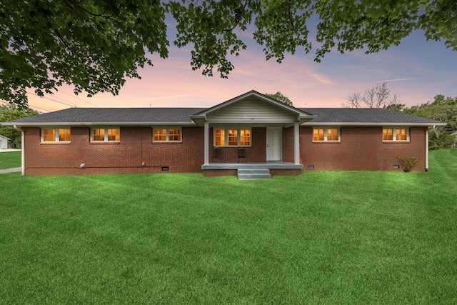 2762 Hunters Point Pike, Lebanon, TN 37087 - rear view of property with crawl space, covered porch, a lawn, and brick siding