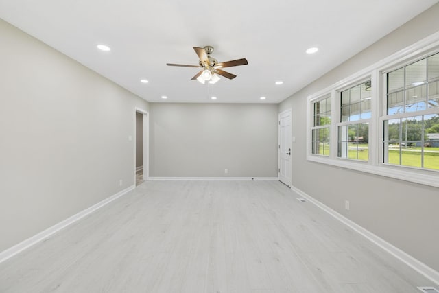 2762 Hunters Point Pike, Lebanon, TN 37087 - spare room with a ceiling fan, light wood-style flooring, and recessed lighting