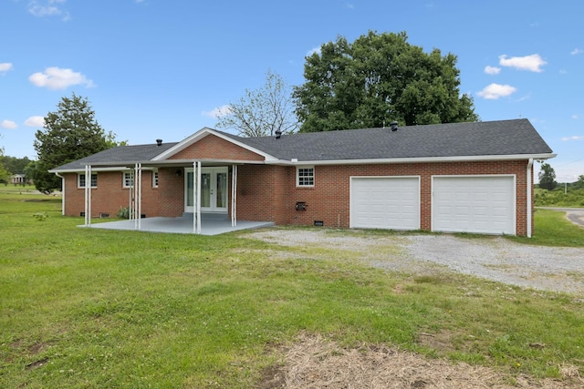 2762 Hunters Point Pike, Lebanon, TN 37087 - rear view of property with french doors, a garage, driveway, and a yard