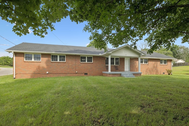 2762 Hunters Point Pike, Lebanon, TN 37087 - view of front of house with crawl space, a front yard, and brick siding