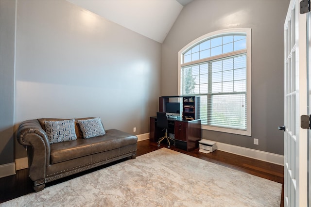 793 Alameda Ave, Nolensville, TN 37135 - home office with wood finished floors, lofted ceiling, and baseboards