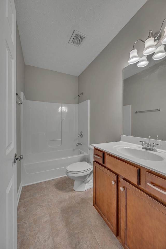 1033 Park Run Dr, Franklin, TN 37067 - full bath with bathing tub / shower combination, vanity, tile patterned flooring, and a textured ceiling