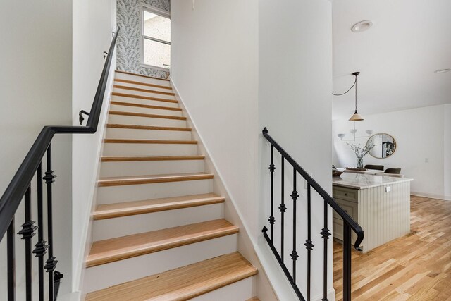 322 Starling Ln, Franklin, TN 37064 - stairs featuring wood finished floors and baseboards