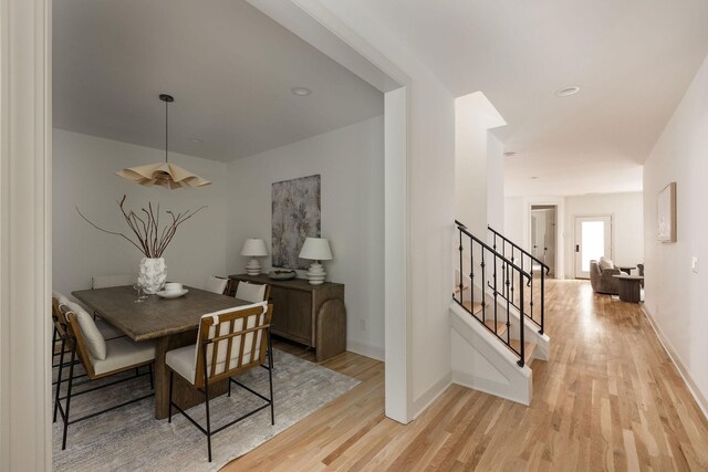322 Starling Ln, Franklin, TN 37064 - dining space with light wood-type flooring and stairway