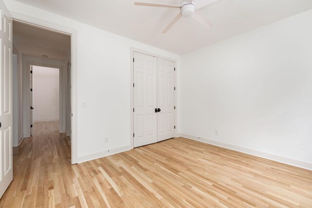 322 Starling Ln, Franklin, TN 37064 - unfurnished bedroom featuring light wood-type flooring, a closet, and a ceiling fan