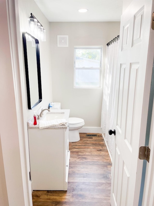 413 E Main St, Waverly, TN 37185 - bathroom featuring vanity, wood finished floors, and recessed lighting