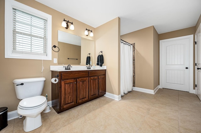 2816 Lightning Bug Dr, Murfreesboro, TN 37129 - bathroom with double vanity, tile patterned flooring, and a shower with curtain