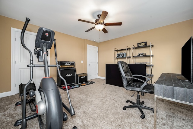 2816 Lightning Bug Dr, Murfreesboro, TN 37129 - carpeted office featuring a ceiling fan and baseboards
