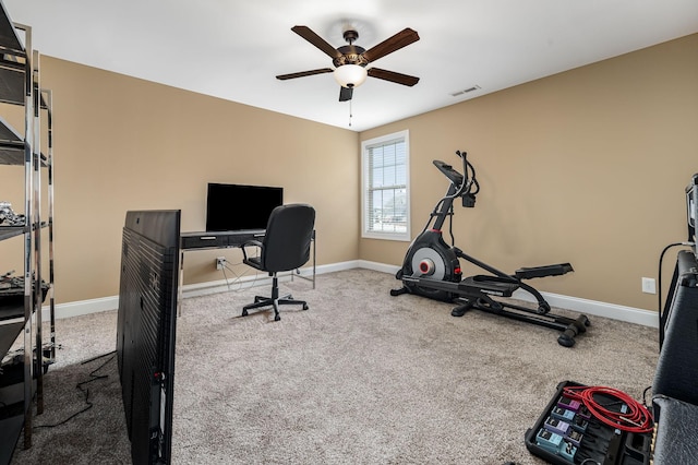 2816 Lightning Bug Dr, Murfreesboro, TN 37129 - carpeted office space with a ceiling fan and baseboards