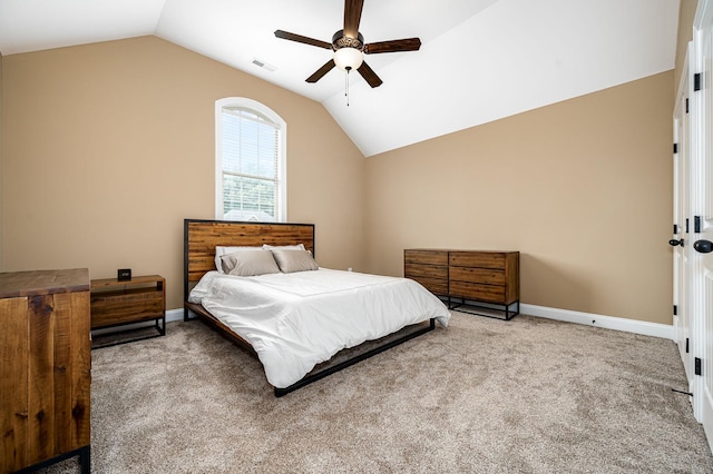 2816 Lightning Bug Dr, Murfreesboro, TN 37129 - bedroom featuring lofted ceiling, carpet flooring, and ceiling fan