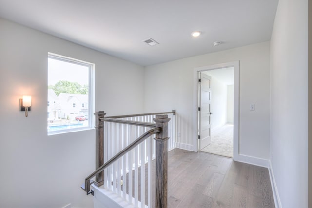 4025 Singing Creek Dr, Franklin, TN 37064 - hallway featuring an upstairs landing, wood finished floors, and recessed lighting