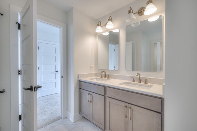 4025 Singing Creek Dr, Franklin, TN 37064 - full bathroom with double vanity and marble finish flooring