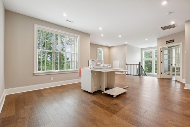 6013 Blackwell Ln, Franklin, TN 37064 - home office featuring plenty of natural light, dark wood-style flooring, and recessed lighting