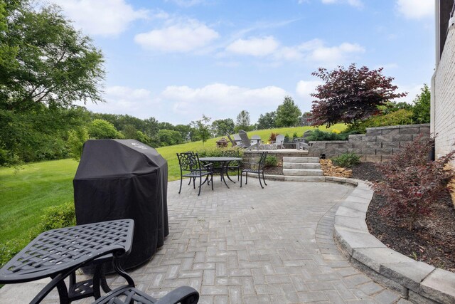 6013 Blackwell Ln, Franklin, TN 37064 - view of patio / terrace with outdoor dining space and a grill