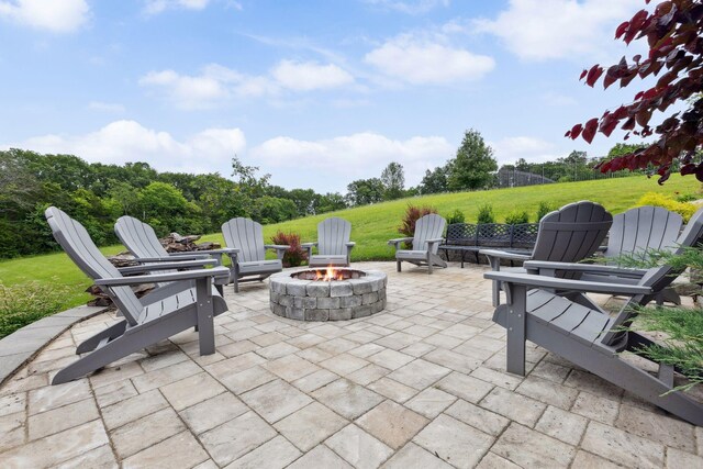 6013 Blackwell Ln, Franklin, TN 37064 - view of patio with a fire pit
