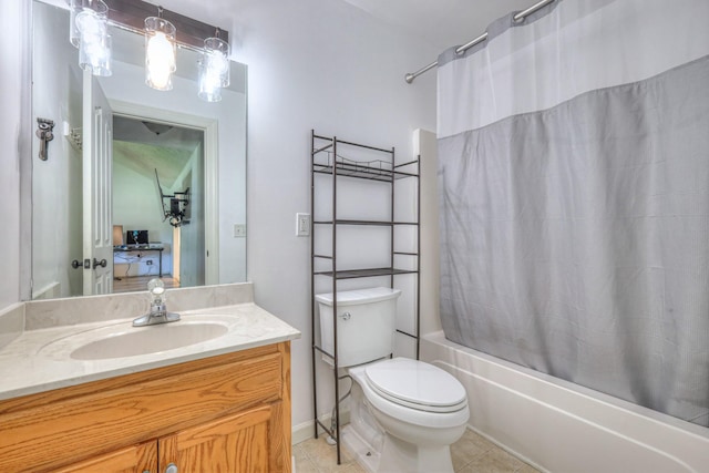 168 N Wagon Trl, Murfreesboro, TN 37128 - bathroom featuring shower / tub combo with curtain, vanity, and tile patterned floors
