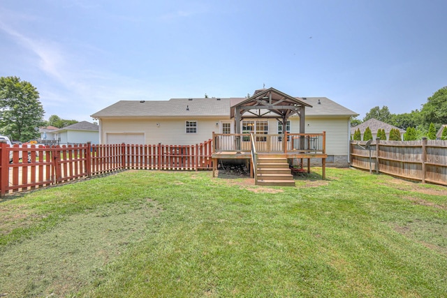 168 N Wagon Trl, Murfreesboro, TN 37128 - rear view of property featuring a wooden deck and a fenced backyard