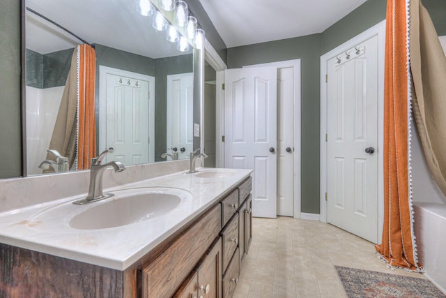 168 N Wagon Trl, Murfreesboro, TN 37128 - bathroom with double vanity and tile patterned flooring