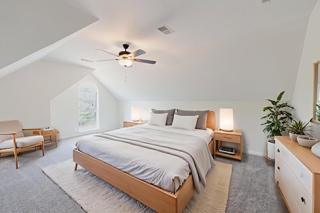 100 Crestfield Pl, Franklin, TN 37069 - bedroom with light colored carpet, ceiling fan, and vaulted ceiling