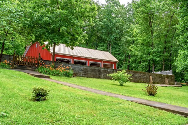 554 Hickman Shores Rd, Dover, TN 37058 - view of yard with a barn and an outdoor structure