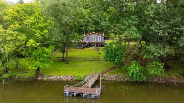 554 Hickman Shores Rd, Dover, TN 37058 - dock featuring stairs and a water view