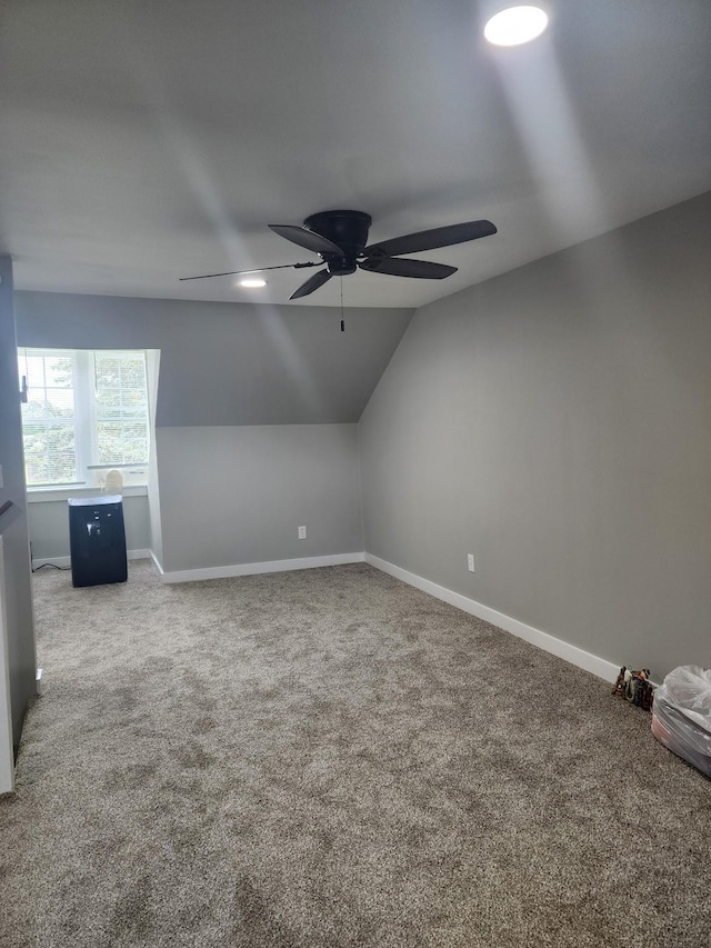 200 Church St, Loretto, TN 38469 - additional living space featuring a ceiling fan, carpet flooring, and vaulted ceiling
