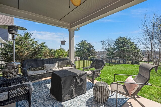 318 Finnhorse Ln, Franklin, TN 37064 - view of patio featuring a ceiling fan and outdoor lounge area
