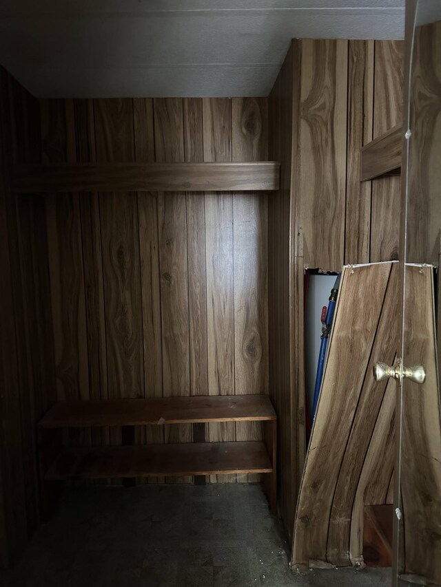 4719 Bogard Rd, Cosby, TN 37722 - mudroom with wooden walls