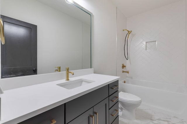 7312 Walker Rd, Fairview, TN 37062 - full bath with vanity, marble finish floors, and bathing tub / shower combination