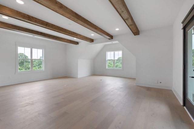 7312 Walker Rd, Fairview, TN 37062 - additional living space with light wood finished floors, beamed ceiling, and recessed lighting