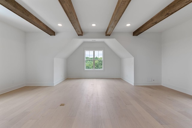 7312 Walker Rd, Fairview, TN 37062 - additional living space with light wood-style floors, recessed lighting, and beamed ceiling