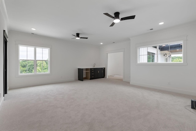 7312 Walker Rd, Fairview, TN 37062 - unfurnished room with healthy amount of natural light, light carpet, a ceiling fan, and recessed lighting